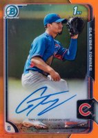 2015 Bowman Chrome Autograph Prospect #GT Gleyber Torres Orange Refractor Baseball Card