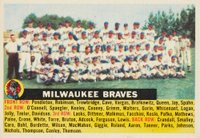 1956 Topps #95wc Milwaukee Braves Center-White Back Baseball Card