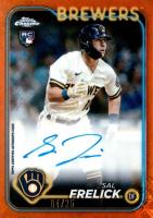 2024 Topps Chrome Logofractor Edition MLB Refractor Chrome Autographs #RCASF Sal Frelick Orange Refractor Baseball Card