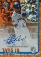 2019 Topps Chrome Rookie Autographs #RA-FT Fernando Tatis Jr. Orange Refractor Baseball Card