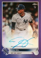 2022 Topps Chrome Rookie Autographs #RALG Luis Gil Purple Refractor Baseball Card