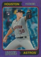 2023 Topps Heritage #316 Hunter Brown Chrome-Purple Hot Box Refractor Baseball Card