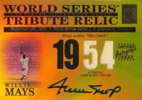 2003 Topps Tribute World Series Autograph Relic #WM Willie Mays Gold Baseball Card