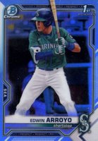 2021 Bowman Draft #BDC74 Edwin Arroyo Chrome-Sky Blue Refractor Baseball Card