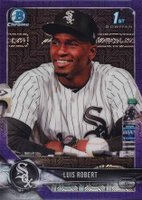 2018 Bowman Mega Box Chrome #BCP21 Luis Robert Purple Refractor Baseball Card