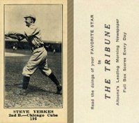 1916 Altoona Tribune #196 Steve Yerkes Baseball Card