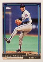 1992 Topps Gold #580 Greg Maddux Winner Baseball Card