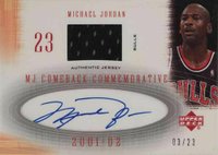 2001 Upper Deck MJ Comeback Commemorative #CCA4 Michael Jordan Jersey Autograph Basketball Card