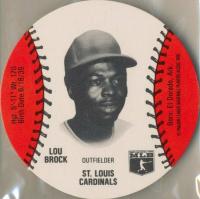 1976 Wiffle Ball Discs Hand Cut # Lou Brock Baseball Card
