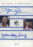 2001 SP Authentic Dual Signatures #MJ/DR Julius Erving/Michael Jordan Basketball Card