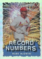 1999 Topps Chrome Record Numbers #RN10 Mark McGwire Refractor Baseball Card