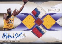 2006 Upper Deck Exquisite Collection Extra Exquisite Jerseys #EEMA Magic Johnson Autograph Basketball Card