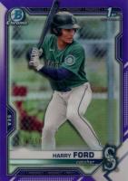 2021 Bowman Draft #BDC1 Harry Ford Chrome-Purple Refractor Baseball Card