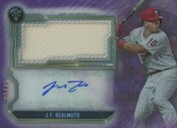 2020 Topps Triple Threads Autographs Single Jumbo Relics #JR J.T. Realmuto Amethyst Baseball Card