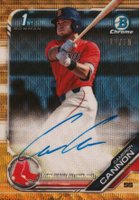 2019 Bowman Draft Chrome Draft Picks Autograph #CDACCA Cameron Cannon Gold Wave Refractor Baseball Card