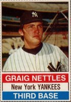 1976 Hostess #81 Graig Nettles Hand Cut Baseball Card