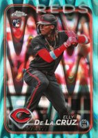 2024 Topps Chrome #44 Elly de La Cruz Aqua Raywave Baseball Card