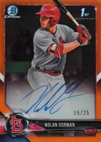 2018 Bowman Draft Chrome Draft Picks Autographs #CDANG Nolan Gorman Orange Refractor Baseball Card