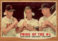 1962 Topps #127GT Pride Of The A's Green Tint Baseball Card