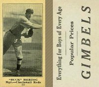1916 Gimbels #80 Buck Herzog Baseball Card