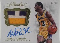 2017 Panini Flawless Signature Prime Materials #SM-MJ Magic Johnson Gold Basketball Card