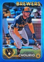 2024 Topps Chrome #161 Jackson Chourio Blue Refractor Baseball Card