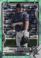 2021 Bowman Draft #BDC66 Hunter Goodman Chrome-Aqua Lava Refractor Baseball Card