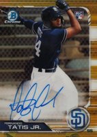 2019 Bowman Chrome Rookie Autographs #CRAFTJ Fernando Tatis Jr. Gold Refractor Baseball Card
