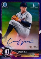 2018 Bowman Draft Chrome Draft Picks Autographs #CDACM Casey Mize Purple Refractor Baseball Card