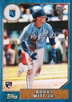 2022 Topps Chrome Ben Baller 1987 Topps #23 Bobby Witt Jr. Blue Refractor Baseball Card