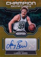 2022 Panini Prizm Champion Signatures #CHSLBI Larry Bird Premium Set Gold Basketball Card