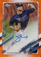 2021 Topps Chrome Rookie Autographs #RASM Shane McClanahan Orange Wave Refractor Baseball Card