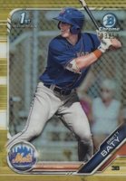 2019 Bowman Draft #BDC39 Brett Baty Chrome-Gold Refractor Baseball Card