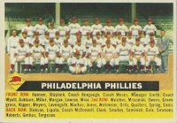 1956 Topps #72gc Philadelphia Phillies Team Centered-Gray back Baseball Card