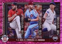 2025 Topps #234 Chris Sale/Shota Imanaga/Zack Wheeler Pink Holo Foil Baseball Card