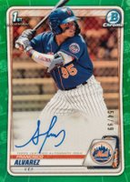 2020 Bowman Chrome Prospect Autographs #CPAFA Francisco Alvarez Green Refractor Baseball Card