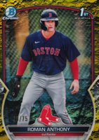 2023 Bowman Chrome Prospects #BCP71 Roman Anthony Yellow Lunar Crater Refractor Baseball Card