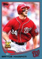 2013 Topps #1 Bryce Harper Looking Left-Wal-Mart Blue Border Baseball Card
