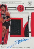 2022 Panini National Treasures #131 Shaedon Sharpe Patch Autograph Basketball Card