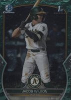 2023 Bowman Draft #BDC121 Jacob Wilson Chrome-Aqua Lunar Crater Baseball Card