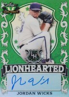 2021 Leaf Valiant Lionhearted Autographs #LHJW2 Jordan Wicks Green Baseball Card