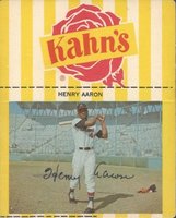 1967 Kahn's Wieners # Hank Aaron Small-Glove, Ball, & Hat Baseball Card