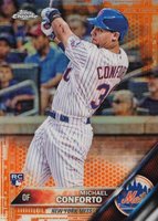 2016 Topps Chrome #52 Michael Conforto Orange Refractor Baseball Card