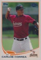 2013 Topps Pro Debut #4 Carlos Correa Red Jersey, Fielding Baseball Card