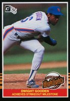 1985 Donruss Highlights #33 Dwight Gooden Baseball Card