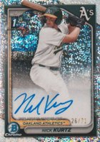 2024 Bowman Draft Chrome Prospect Autographs #CPANK Nick Kurtz Sparkle Refractor Baseball Card