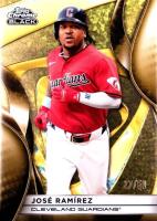 2025 Topps Chrome Black #133 Jose Ramirez Gold Mini Diamond Baseball Card