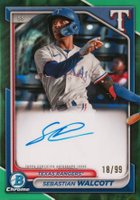 2024 Bowman Chrome Prospect Autographs #CPASW Sebastian Walcott Hta Green Lava Refractor Baseball Card