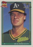 1991 Topps Desert Shield #67 Rick Honeycutt Baseball Card