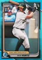 2024 Bowman Draft #BDC56 Nick Kurtz Chrome-Sky Blue Refractor Baseball Card